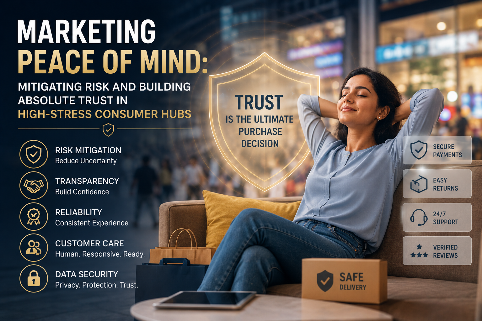 Trust-based marketing focused on risk reduction, customer confidence, transparency, and consumer decision-making in high-stress markets.
